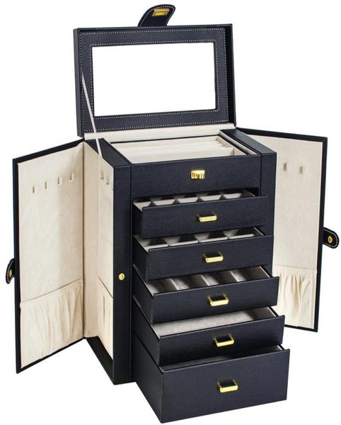 jewelry boxes akozlin large box organizer functional lockable with big mirror leather storage case for women girls ring necklace e7659690, Black;white
jewelry boxes akozlin large box organizer functional lockable with big mirror leather storage case for women girls ring necklace e7659690, Black;white