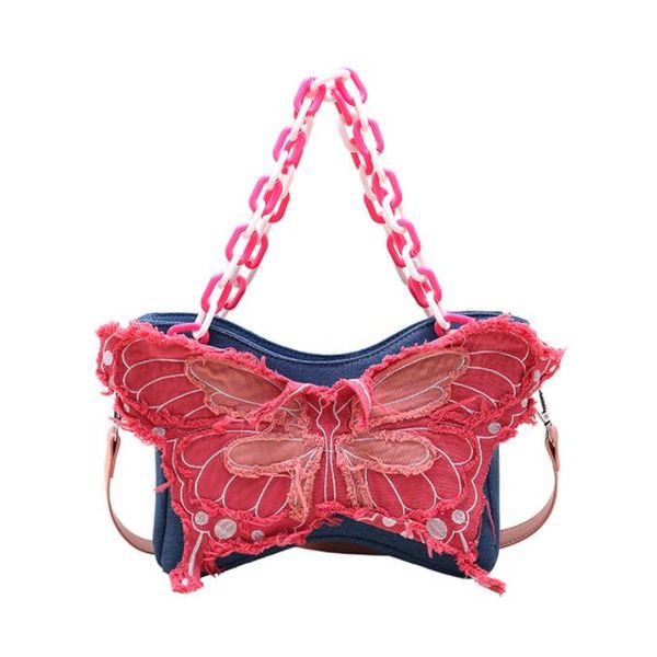 tz pink butterfly decor cross body bag y2k denim shoulder bag acrylic chain handbags women's underarm bags dopamine style handbag multi
tz pink butterfly decor cross body bag y2k denim shoulder bag acrylic chain handbags women's underarm bags dopamine style handbag multi