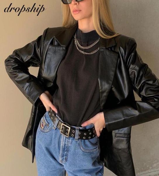 women039s suits blazers fashion black leather jacket nothed collar long sleeve pu blazer one button winter clothes women coat8501525, White;black
women039s suits blazers fashion black leather jacket nothed collar long sleeve pu blazer one button winter clothes women coat8501525, White;black