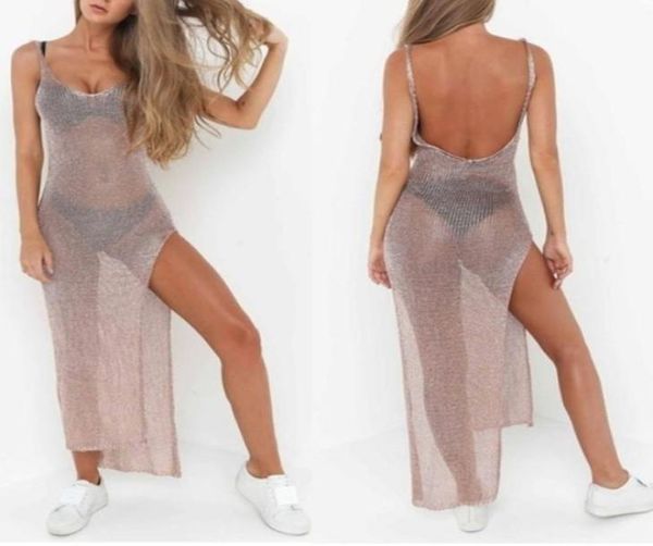 women summer sunscreen sheer mesh bikini cover up metallic solid color backless high slit beach club party sleeveless dress2377613, Black;gray
women summer sunscreen sheer mesh bikini cover up metallic solid color backless high slit beach club party sleeveless dress2377613, Black;gray