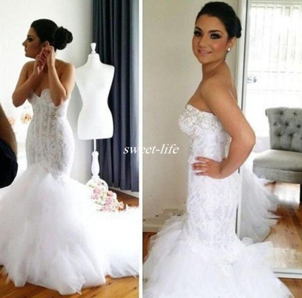 2019 lace mermaid wedding dresses crystals sweetheart backless tiered tulle formal bridal gowns long vintage bride wear4664868, White
2019 lace mermaid wedding dresses crystals sweetheart backless tiered tulle formal bridal gowns long vintage bride wear4664868, White