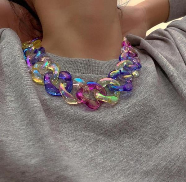punk rainbow acrylic chain necklace for women fashion statement big chunky resin hip hop choker collar femme necklaces jewelry pen6293675, Silver
punk rainbow acrylic chain necklace for women fashion statement big chunky resin hip hop choker collar femme necklaces jewelry pen6293675, Silver