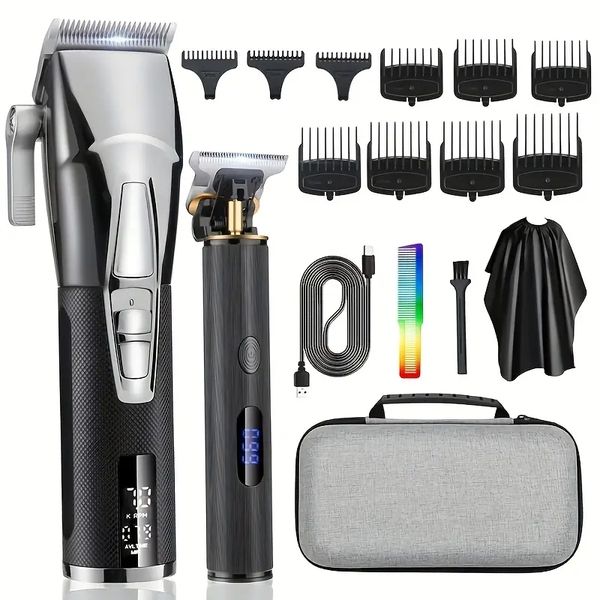 father's day gift: professional cordless hair clipper set - low noise, electric trimmer & travel bag included
father's day gift: professional cordless hair clipper set - low noise, electric trimmer & travel bag included