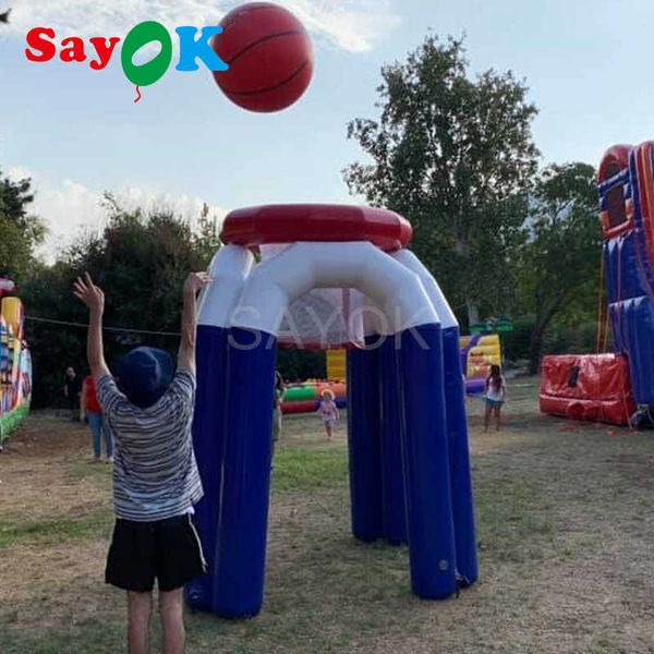 Image of Giant inflatable basketball hoop basketball net with electric air pump for outdoor/indoor games (without basketball)