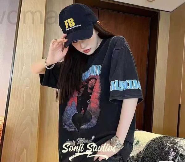 women's t-shirt designer paris version b family 2023ss new band co branded vintage couple short sleeved men's and women's loo, White
women's t-shirt designer paris version b family 2023ss new band co branded vintage couple short sleeved men's and women's loo, White