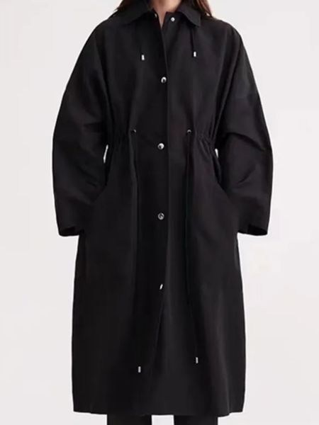 women's jacket's coat hooded drawstring single breasted long sleeve loose jacket 230804, Black;brown
women's jacket's coat hooded drawstring single breasted long sleeve loose jacket 230804, Black;brown