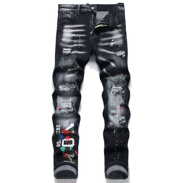 d2 men's jeans scratch holes patch paint point slim feet tide pants badge buttons men's jeans wubin1999, Blue
d2 men's jeans scratch holes patch paint point slim feet tide pants badge buttons men's jeans wubin1999, Blue