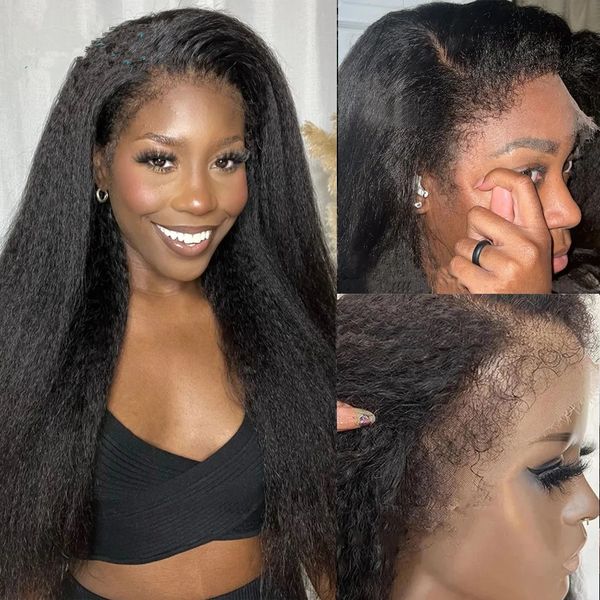 kinky straight yaki blow out full lace human hair wig 360 lace frontal wig realistic scalp 13x4 lace front wigs pre plucked 150% full natura, Black;brown
kinky straight yaki blow out full lace human hair wig 360 lace frontal wig realistic scalp 13x4 lace front wigs pre plucked 150% full natura, Black;brown
