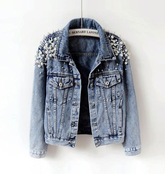spring autumn women basic coats women denim jacket pearls beading fashion jeans coat loose long sleeve jackets 8989203220, Black;brown
spring autumn women basic coats women denim jacket pearls beading fashion jeans coat loose long sleeve jackets 8989203220, Black;brown