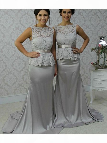 2023 elegant scalloped-edge sweep train sheath silver bridesmaid dress lace with bow sash customized made party formal dresses, White;pink
2023 elegant scalloped-edge sweep train sheath silver bridesmaid dress lace with bow sash customized made party formal dresses, White;pink