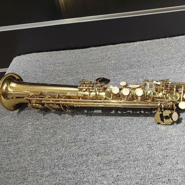 lacquered gold brass high soprano straight pipe saxophone jazz instrument with accessories
lacquered gold brass high soprano straight pipe saxophone jazz instrument with accessories