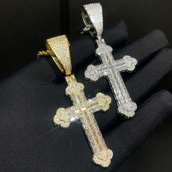 new hip hop gold plated icy bling cz cross pendant necklace jewelry women men iced out diamond baguette cross pendant, Silver
new hip hop gold plated icy bling cz cross pendant necklace jewelry women men iced out diamond baguette cross pendant, Silver