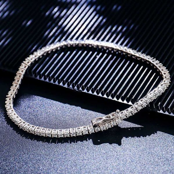 925 silver moissanite bracelet iced out vvs moissanite 4mm 6/7/8 inches tennis bracelet tennis chain bracelet
