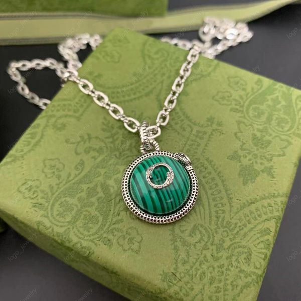fashion double letter serpentine malachite pendant necklaces 925 sterling silver fashion vintage brand designer long necklace 60cm with box
fashion double letter serpentine malachite pendant necklaces 925 sterling silver fashion vintage brand designer long necklace 60cm with box