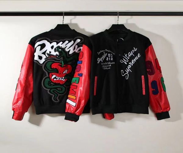 mens jackets embriodery oversize hip hop basebalstreetwear stitched bomber sports loose varsity wear leather sleeve monster print black red6, Black;brown
mens jackets embriodery oversize hip hop basebalstreetwear stitched bomber sports loose varsity wear leather sleeve monster print black red6, Black;brown