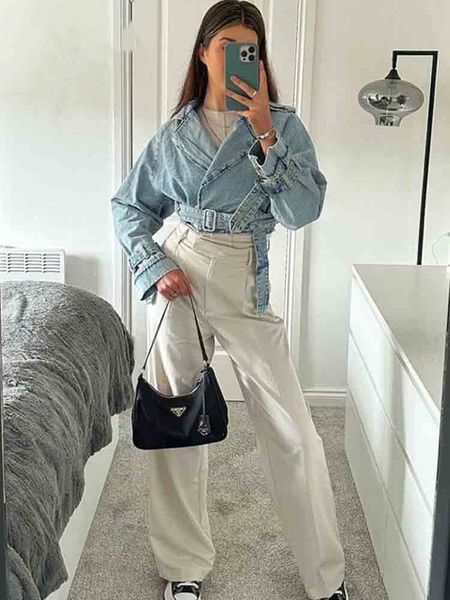 women's jacket's jacket with belt cropped jean for clothing traf coat streetwear bomber jackets windbreaker clothes 230804, Black;brown
women's jacket's jacket with belt cropped jean for clothing traf coat streetwear bomber jackets windbreaker clothes 230804, Black;brown