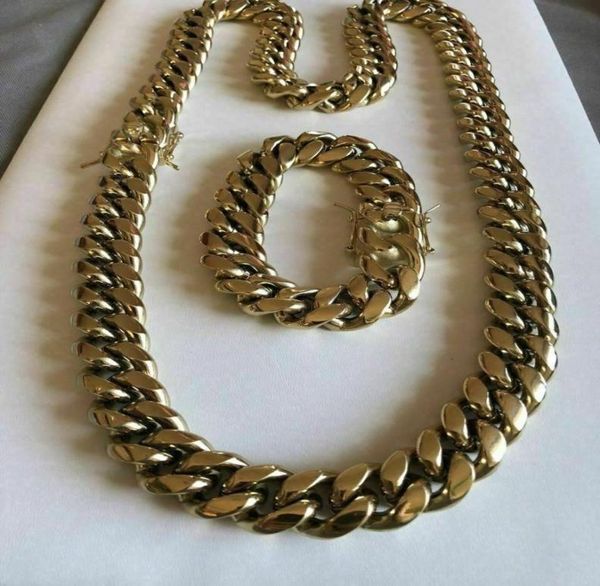 18mm men cuban miami link bracelet kilo chain set 14k gold over stainless steel2216827, Silver
18mm men cuban miami link bracelet kilo chain set 14k gold over stainless steel2216827, Silver