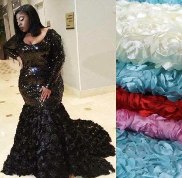 glitter black mermaid prom dresses long sleeves plus size special occasion dress sparkly sequins 3d floral appliques evening party1030015
glitter black mermaid prom dresses long sleeves plus size special occasion dress sparkly sequins 3d floral appliques evening party1030015