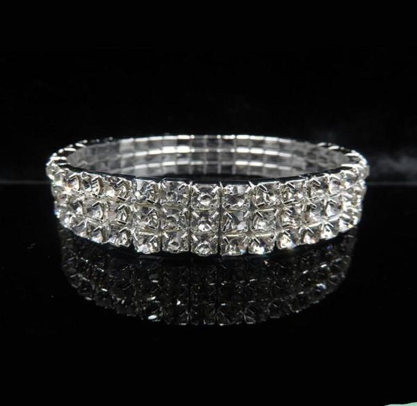 wedding evening party sillver bracelet bling bling 3 row rhinestone crystal stretch bracelets bangle prom bridal jewelry wedding a5579815, White
wedding evening party sillver bracelet bling bling 3 row rhinestone crystal stretch bracelets bangle prom bridal jewelry wedding a5579815, White