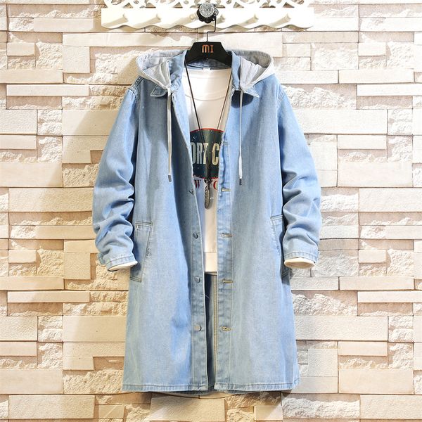 men's trench coats spring and autumn korean style hooded denim jackets man solid casual long jean overcoat male 230804, Tan;black
men's trench coats spring and autumn korean style hooded denim jackets man solid casual long jean overcoat male 230804, Tan;black