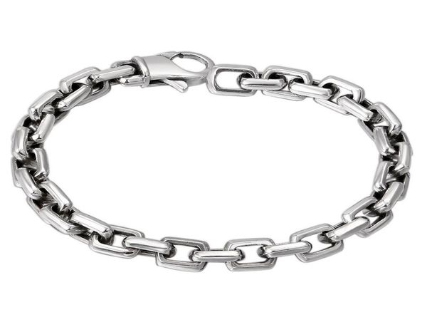 925 sterling silver colour bracelet man high polish curb link chain bracelet for vintage punk rock biker mens jewelry4420187, Black
925 sterling silver colour bracelet man high polish curb link chain bracelet for vintage punk rock biker mens jewelry4420187, Black