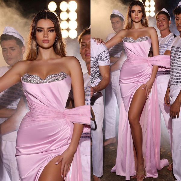 elegant pink evening dresses sweetheart pleats formal party prom dress split long dresses for special occasion, Black;red
elegant pink evening dresses sweetheart pleats formal party prom dress split long dresses for special occasion, Black;red
