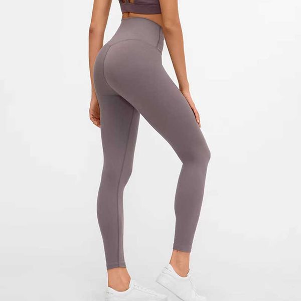 

align one-piece cutting high waist yoga leggings fitness tummy control squat proof elasticity women sport tights pants, Black