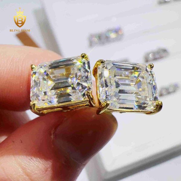 custom iced out 925 sterling silver charms for jewelry making emerald cut vvs moissanite stud earrings, Golden
custom iced out 925 sterling silver charms for jewelry making emerald cut vvs moissanite stud earrings, Golden