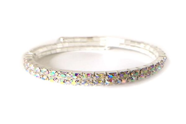 2 row wedding bridal spiral rhinestone crystal stretch bracelets bangle silver plated and gold plated jewelry accessories for wome2486383, Black
2 row wedding bridal spiral rhinestone crystal stretch bracelets bangle silver plated and gold plated jewelry accessories for wome2486383, Black