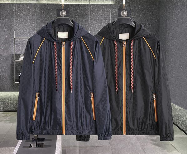 2023 men's hooded casual jacket very high density, crisp and flexible asian size m-3xl #112, Black;brown