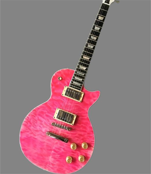 newmagic pink color custom electric guitar, solid body with quilted ,rosewood fretboard
newmagic pink color custom electric guitar, solid body with quilted ,rosewood fretboard