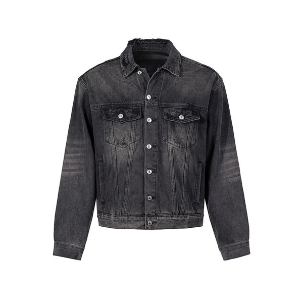 heavy damage patch shaped denim jacket for men and women lapel jeans coat oversized, Black;brown
heavy damage patch shaped denim jacket for men and women lapel jeans coat oversized, Black;brown
