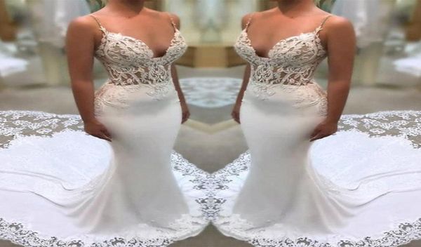 elegant spaghetti straps lace mermaid wedding dresses illusion satin tulle applique court train wedding bridal gowns ba99415581426, White
elegant spaghetti straps lace mermaid wedding dresses illusion satin tulle applique court train wedding bridal gowns ba99415581426, White