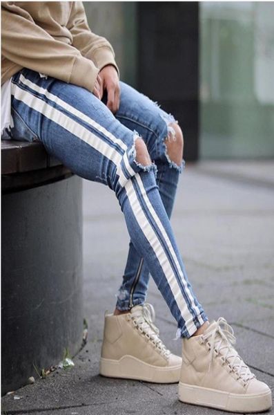 fashion mens slim pencil jeans white striped skinny ripped denim pants with pockets washed street style pants9707852, Blue
fashion mens slim pencil jeans white striped skinny ripped denim pants with pockets washed street style pants9707852, Blue