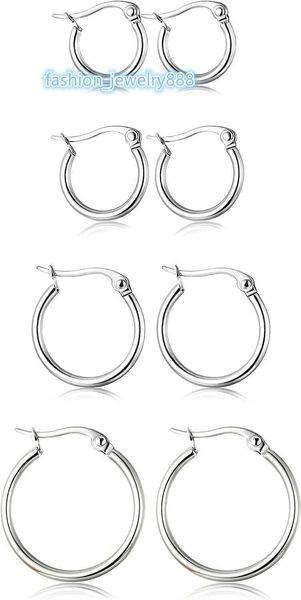 designer fashion jewelry earrings 4 pair stainless steel ring earring set cute women's earrings 10mm-20mm stainless steel bracelet earr, Silver
designer fashion jewelry earrings 4 pair stainless steel ring earring set cute women's earrings 10mm-20mm stainless steel bracelet earr, Silver