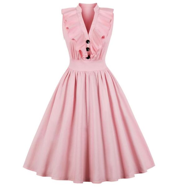 women audrey hepburn 1950s 60s party vintage dress plus size 4xl ruffles button v neck high waist retro dress feminino vestidos dk1386372, White;black
women audrey hepburn 1950s 60s party vintage dress plus size 4xl ruffles button v neck high waist retro dress feminino vestidos dk1386372, White;black
