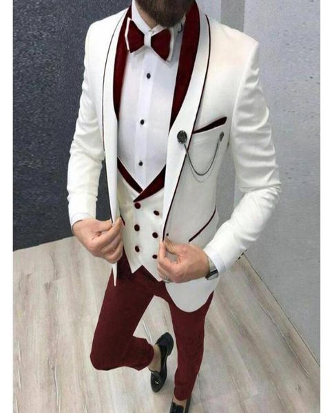 slim fit casual men suits 3 piece groom tuxedo for wedding prom burgundy and white male fashion costume jacket waistcoat pants9889173, White;black
slim fit casual men suits 3 piece groom tuxedo for wedding prom burgundy and white male fashion costume jacket waistcoat pants9889173, White;black
