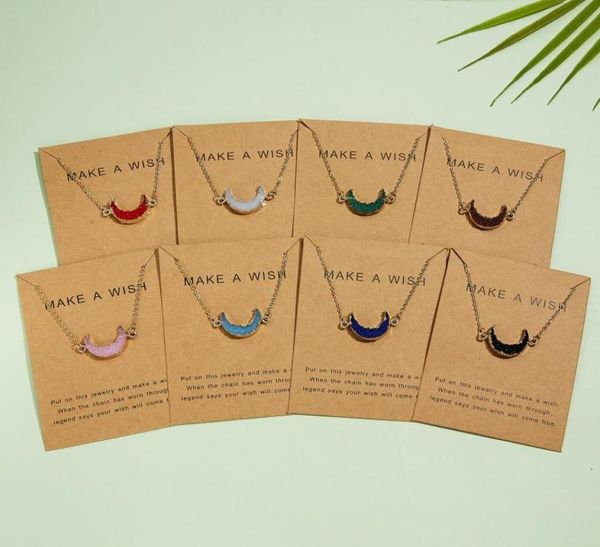make a wish card druzy drusy pendant women resin moon handmade gold chains necklaces for female christmas party birthday gift2205124, Silver
make a wish card druzy drusy pendant women resin moon handmade gold chains necklaces for female christmas party birthday gift2205124, Silver