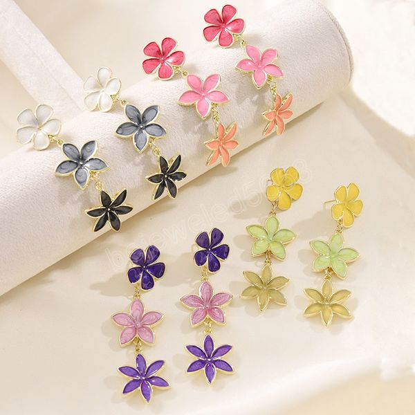 fashion korean multicolor dropping oil flower dangle earrings for women elegant long gold color metal flower earring party jewelry, Silver
fashion korean multicolor dropping oil flower dangle earrings for women elegant long gold color metal flower earring party jewelry, Silver