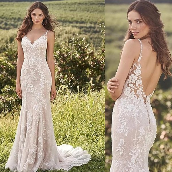 new 2024 mermaid wedding dresses deep v neck backless bridal gowns spaghetti full lace appliques wedding dress, White
new 2024 mermaid wedding dresses deep v neck backless bridal gowns spaghetti full lace appliques wedding dress, White