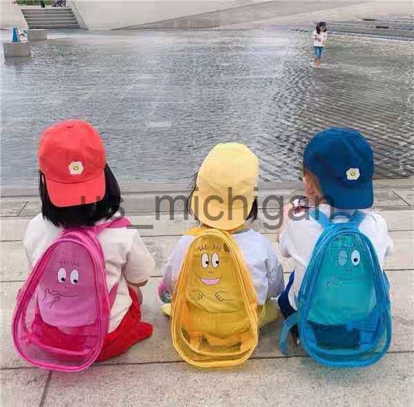 backpack korean style transparent kids backpack purse pvc school book bags clear school backpack baby beach sand toys for children 2023 j230
