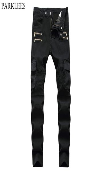 black biker cargo jeans pants men 2018 brand new folds pocket pencil jeans homme zipper casual runway distressed motorcycle jean3481202, Blue
black biker cargo jeans pants men 2018 brand new folds pocket pencil jeans homme zipper casual runway distressed motorcycle jean3481202, Blue