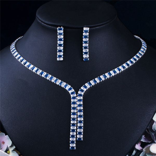 luxury wedding african designer jewelry set for woman party tennis necklace earring red blue white aaa cubic zirconia womens diamond earring, Silver
luxury wedding african designer jewelry set for woman party tennis necklace earring red blue white aaa cubic zirconia womens diamond earring, Silver