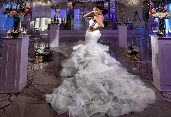 new arrival luxury mermaid wedding dresses ruffles spaghetti straps lace applique organza chapel train garden bridal gown vestido 5312482, White
new arrival luxury mermaid wedding dresses ruffles spaghetti straps lace applique organza chapel train garden bridal gown vestido 5312482, White