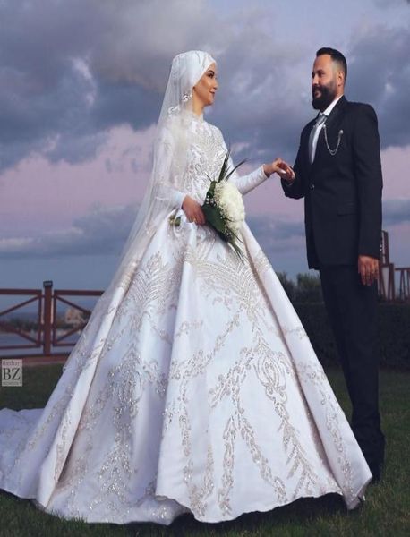 luxury beading muslim wedding dress dubai arabic crystal long sleeve satin high neck bridal gowns custom made vestidos de novias8422657, White
luxury beading muslim wedding dress dubai arabic crystal long sleeve satin high neck bridal gowns custom made vestidos de novias8422657, White