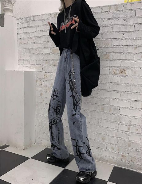 women men vintage streetwear pants thorns print washed jeans spring autumn loose high waist length straight denim pants clothing9798071, Blue
women men vintage streetwear pants thorns print washed jeans spring autumn loose high waist length straight denim pants clothing9798071, Blue