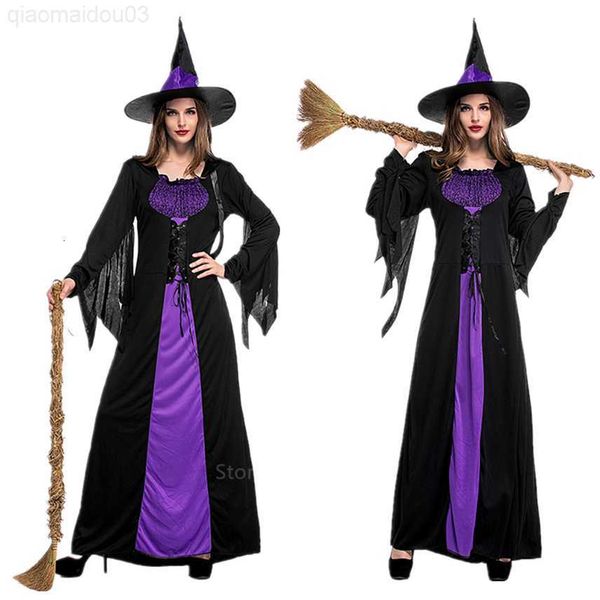 theme costume halloween witch vampire comes for women scary purple carnival party performance drama masquerade clothing with hat l230804, Black;red
theme costume halloween witch vampire comes for women scary purple carnival party performance drama masquerade clothing with hat l230804, Black;red