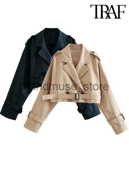 women's jackets traf 2023 spring women jackets coat long sleeve notched collar female short streetwear fashion belt button ladies jack, Black;brown
women's jackets traf 2023 spring women jackets coat long sleeve notched collar female short streetwear fashion belt button ladies jack, Black;brown