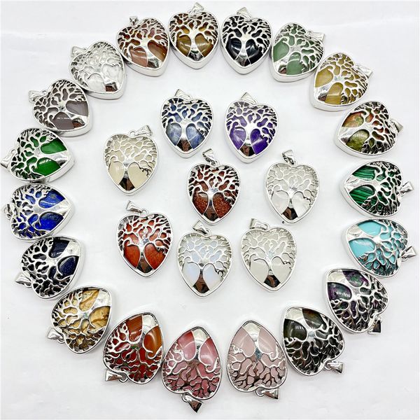 natural stone heart tree of life pendant lapis amethyst rose quartz charms diy necklaces accessories, Bronze;silver
natural stone heart tree of life pendant lapis amethyst rose quartz charms diy necklaces accessories, Bronze;silver
