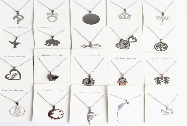 fashion lucky charm stainless steel pendant necklaces jewelry for women girls heart love tree of life owl bird mix style silver pl1207528
fashion lucky charm stainless steel pendant necklaces jewelry for women girls heart love tree of life owl bird mix style silver pl1207528